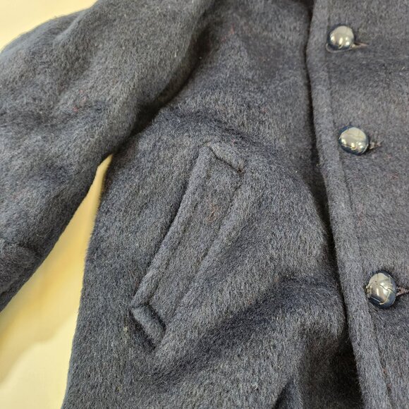 Vintage May May Kids Winter Coat Size 8 Detachable Hood Blue Red - Picture 5 of 11